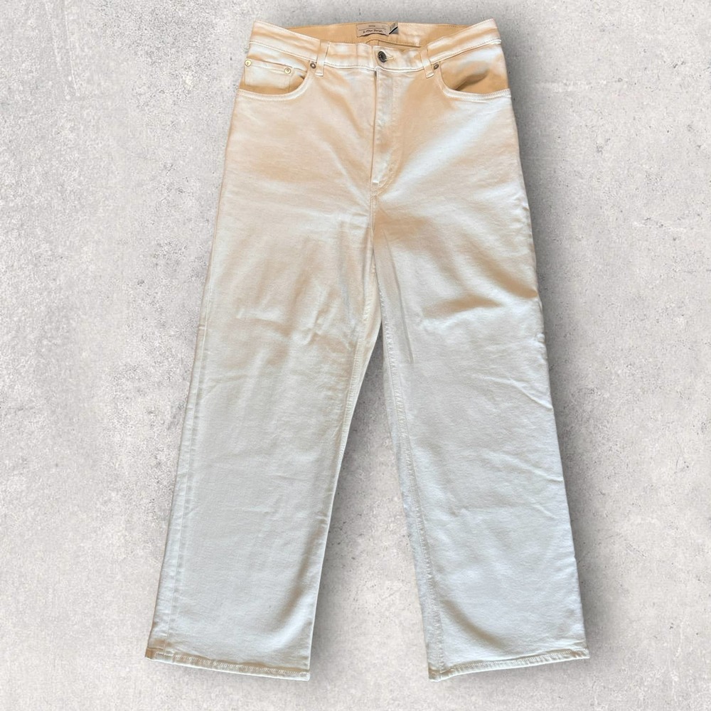 & Other Stories Wide Leg Cropped White Jeans - 31x28